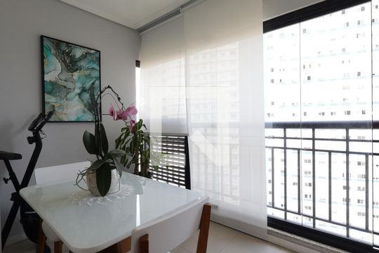 Varanda da Sala de apartamento para alugar com 1 quarto, 38m² em Vila Andrade, São Paulo