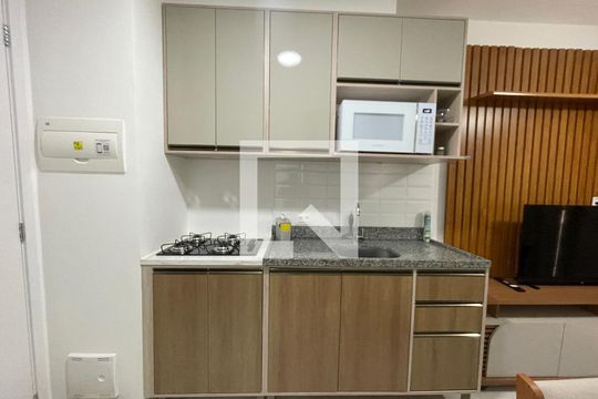 Sala/cozinha de apartamento para alugar com 1 quarto, 30m² em Centro Histórico de São Paulo, São Paulo