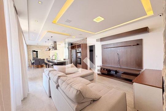Sala de casa de condomínio para alugar com 4 quartos, 362m² em Parque Cecap, Jundiaí