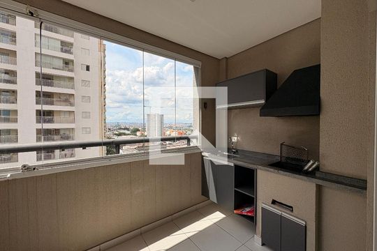 Varanda gourmet  de apartamento à venda com 2 quartos, 80m² em Campestre, Santo André