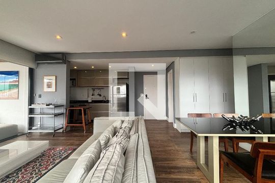 Sala de apartamento para alugar com 1 quarto, 89m² em Vila Olímpia, São Paulo