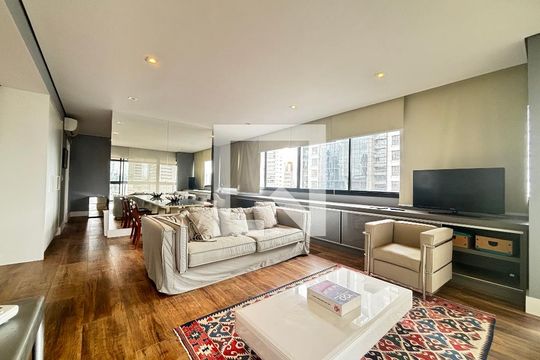 Sala de apartamento para alugar com 1 quarto, 89m² em Vila Olímpia, São Paulo