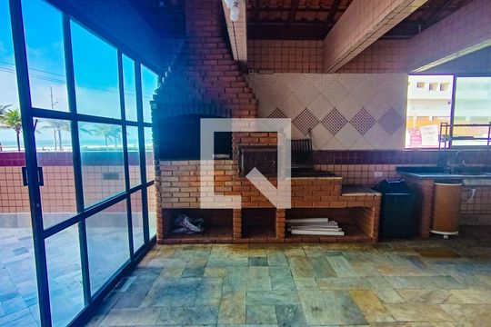 Área comum - Churrasqueira de apartamento para alugar com 1 quarto, 114m² em Vila Caiçara, Praia Grande