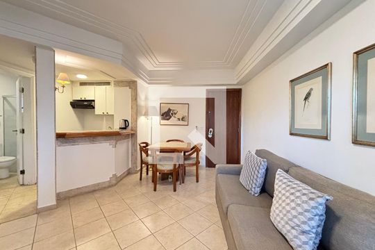 Sala de apartamento à venda com 1 quarto, 43m² em Jardim Paulistano, São Paulo