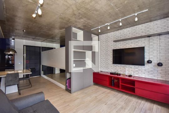 Sala de apartamento para alugar com 2 quartos, 74m² em Panamby, São Paulo