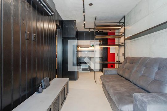 Sala/ Cozinha de apartamento à venda com 1 quarto, 35m² em Cidade Monções, São Paulo