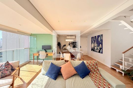 Sala  de apartamento à venda com 2 quartos, 168m² em Brooklin, São Paulo