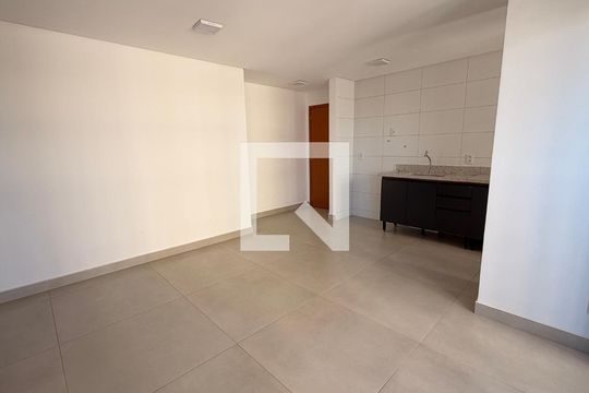 Sala - Cozinha de apartamento para alugar com 1 quarto, 49m² em Parque Amazonia, Goiânia