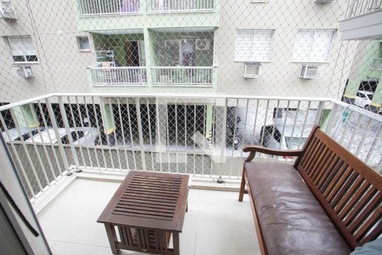 Varanda da Sala de apartamento à venda com 2 quartos, 60m² em Taquara, Rio de Janeiro