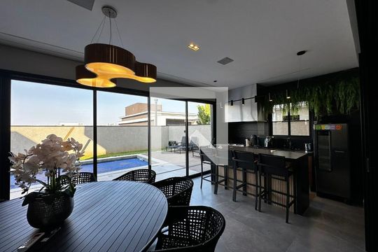 Cozinha de casa de condomínio para alugar com 3 quartos, 420m² em Loteamento Residencial Arborais, Campinas