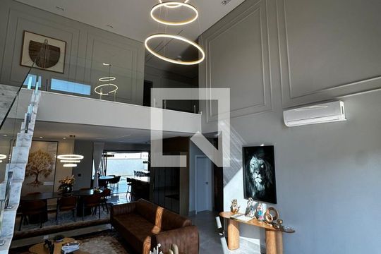 Sala de casa de condomínio para alugar com 3 quartos, 420m² em Loteamento Residencial Arborais, Campinas