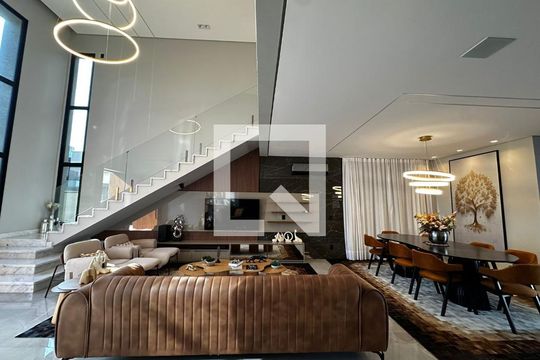Sala de casa de condomínio para alugar com 3 quartos, 420m² em Loteamento Residencial Arborais, Campinas