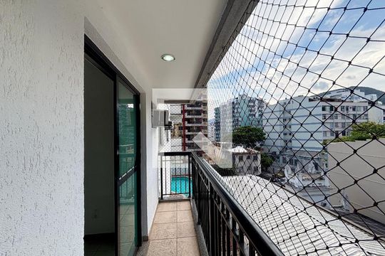 Varanda da sala de apartamento para alugar com 3 quartos, 111m² em Botafogo, Rio de Janeiro