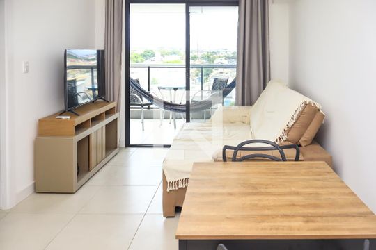 Sala de apartamento para alugar com 1 quarto, 54m² em Stella Maris, Salvador