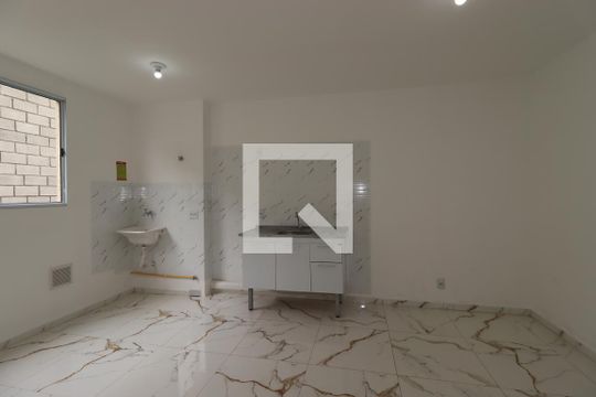 Sala / Cozinha de apartamento à venda com 1 quarto, 33m² em Parque das Nações, Santo André