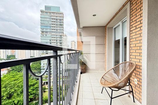 Varanda de apartamento à venda com 1 quarto, 48m² em Vila Nova Conceição, São Paulo