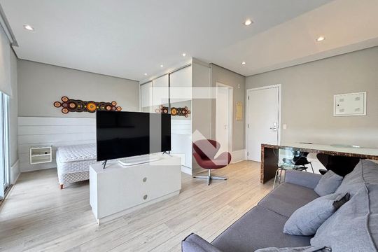 Sala/quarto de apartamento à venda com 1 quarto, 48m² em Vila Nova Conceição, São Paulo