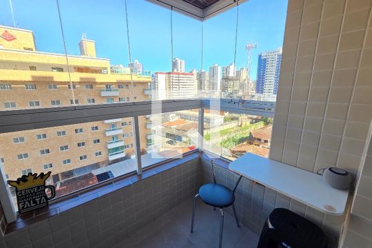 Varanda da Sala de apartamento para alugar com 1 quarto, 56m² em Aviação, Praia Grande