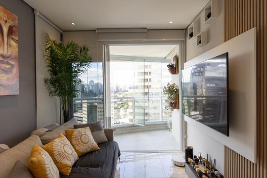 Sala de apartamento à venda com 2 quartos, 70m² em Residencial Zero (Tambore), Barueri