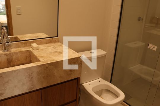 Banheiro da Suíte de apartamento à venda com 1 quarto, 50m² em Setor Marista, Goiânia