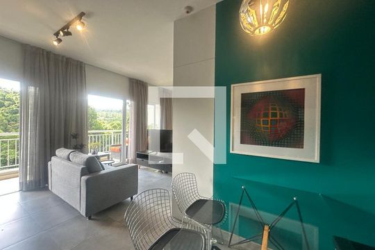 Sala de apartamento à venda com 1 quarto, 49m² em Residencial Tambore Iii, Santana de Parnaíba