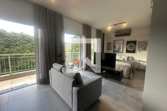 Sala de apartamento à venda com 1 quarto, 49m² em Residencial Tambore Iii, Santana de Parnaíba