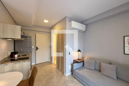 Sala de apartamento para alugar com 1 quarto, 44m² em Jardim das Acacias, São Paulo
