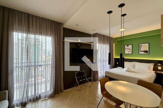Sala de apartamento para alugar com 1 quarto, 44m² em Jardim das Acacias, São Paulo