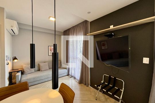 Sala de apartamento para alugar com 1 quarto, 44m² em Jardim das Acacias, São Paulo