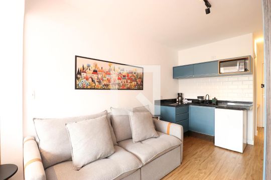 Sala/Cozinha de apartamento para alugar com 1 quarto, 25m² em Pompeia, São Paulo
