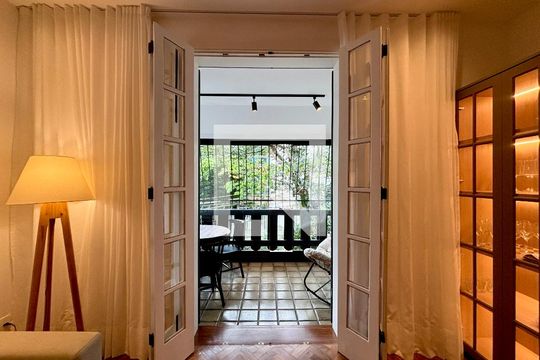 Varanda da sala de apartamento à venda com 1 quarto, 62m² em Jardim Botânico, Rio de Janeiro