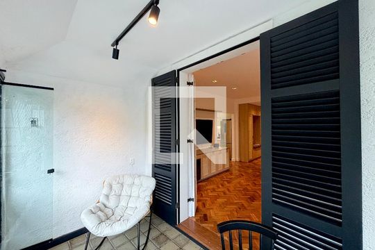 Varanda da sala de apartamento à venda com 1 quarto, 62m² em Jardim Botânico, Rio de Janeiro