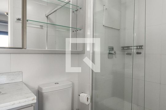 Banheiro da Suíte de apartamento à venda com 1 quarto, 42m² em Jardim do Salso, Porto Alegre