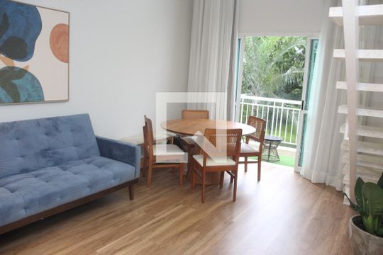 Sala/cozinha de apartamento à venda com 1 quarto, 62m² em Jardim Goiás, Goiânia