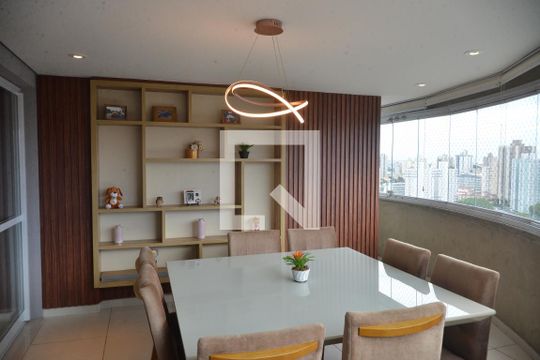 Varanda gourmet de apartamento à venda com 3 quartos, 126m² em Vila Scarpelli, Santo André