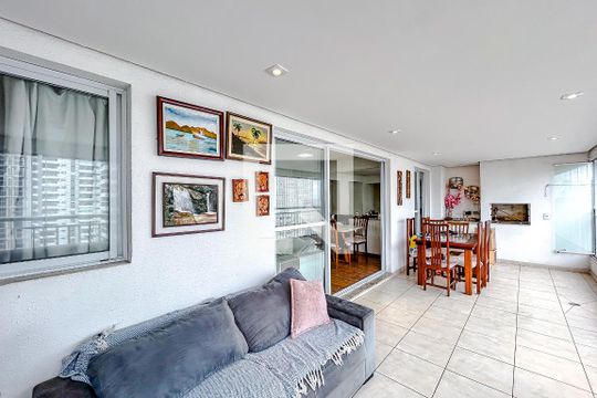 Varanda da Sala de apartamento à venda com 4 quartos, 127m² em Vila Zilda, São Paulo