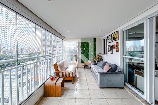 Varanda da Sala de apartamento à venda com 4 quartos, 127m² em Vila Zilda, São Paulo