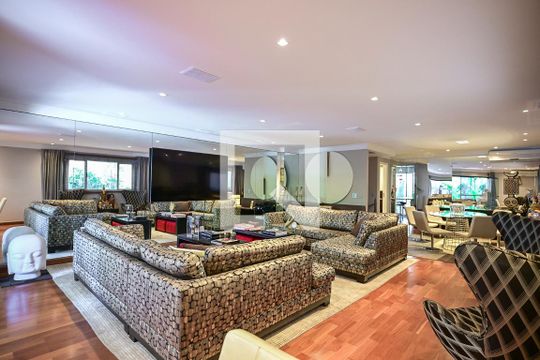 Sala de casa de condomínio para alugar com 3 quartos, 420m² em Jardim Panorama, São Paulo