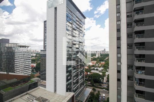Vista da Sala e Cozinha de apartamento para alugar com 2 quartos, 46m² em Pinheiros, São Paulo