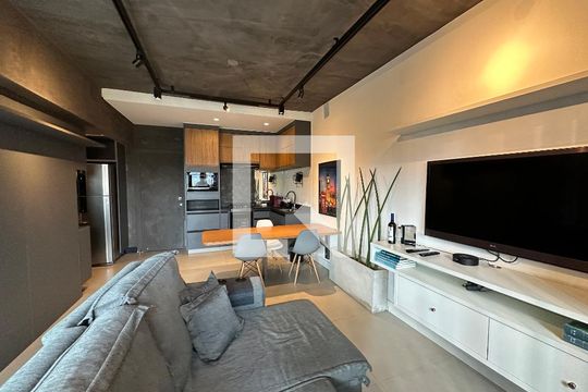 Sala de apartamento à venda com 1 quarto, 57m² em Alphaville Industrial, Barueri