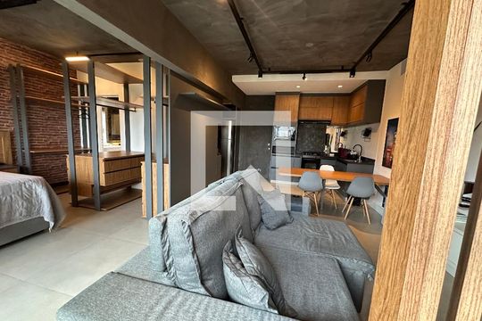 Sala de apartamento à venda com 1 quarto, 57m² em Alphaville Industrial, Barueri