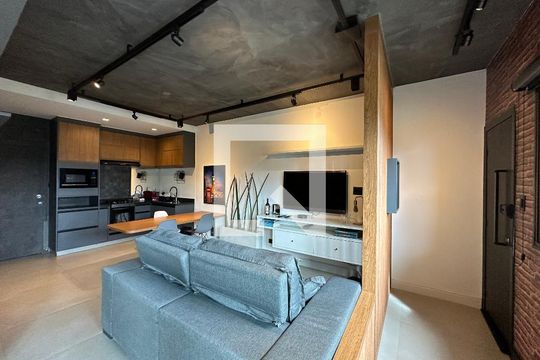 Sala de apartamento à venda com 1 quarto, 57m² em Alphaville Industrial, Barueri