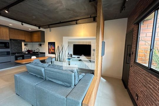 Sala de apartamento à venda com 1 quarto, 57m² em Alphaville Industrial, Barueri