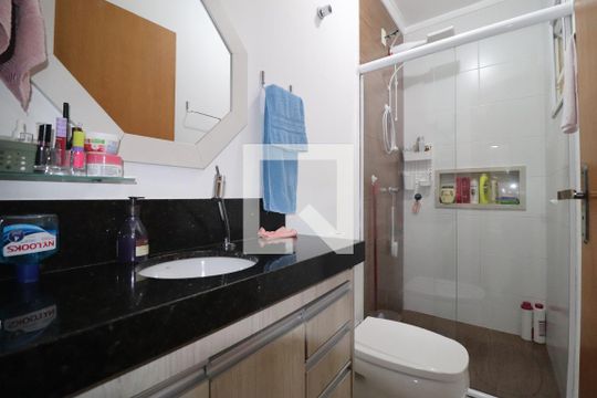 Banheiro Quarto 1 suíte de apartamento à venda com 3 quartos, 122m² em Vila Pires, Santo André