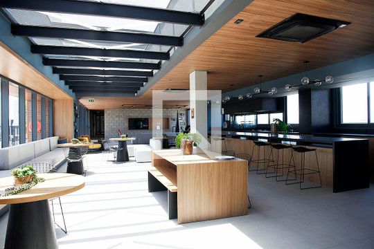 Área Comum - Lounge Gourmet de apartamento à venda com 1 quarto, 27m² em Cidade Baixa, Porto Alegre