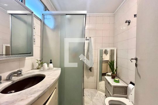 Banheiro da Suíte de apartamento à venda com 3 quartos, 110m² em Vila Clementino, São Paulo