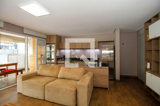 Sala e Cozinha de apartamento à venda com 1 quarto, 57m² em Pinheiros, São Paulo