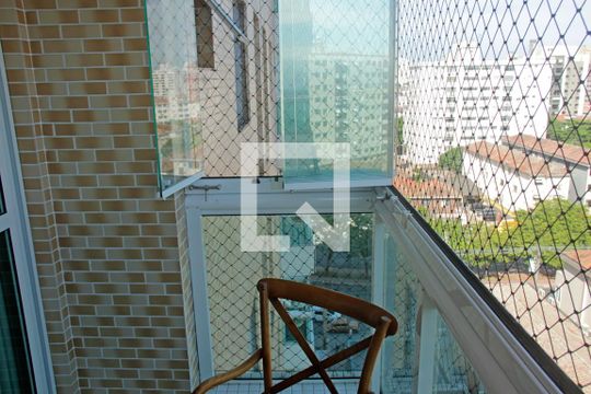 Varanda da Sala de apartamento para alugar com 2 quartos, 67m² em Macuco, Santos