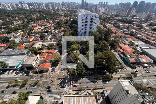 Vista varanda da sala  de apartamento à venda com 3 quartos, 77m² em Santo Amaro, São Paulo
