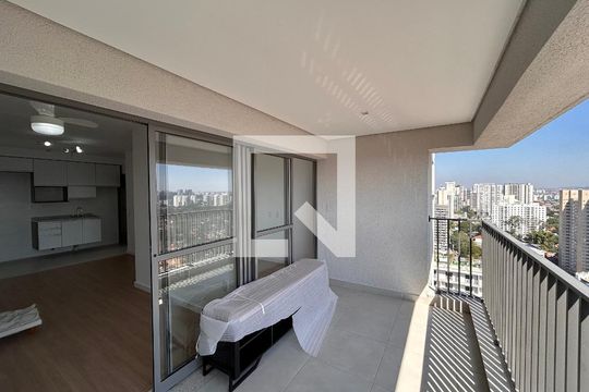 Varanda da Sala de apartamento à venda com 3 quartos, 77m² em Santo Amaro, São Paulo